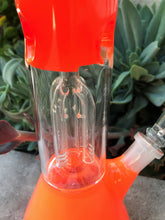 Thick Glass 12" Orange Beaker Bong 4 Arm Tree Perc Glass Stem w/Bowl, Screens - *Mardi Gras Collection