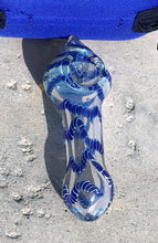 Best Thick Fumed Glass 4" Hand Spoon Pipe with Zipper Padded Hard Case - Sky Swirl
