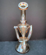 8" Best Thick Shimmering Glass Recycler w/14mm Male Bowl - Peaches & Cream