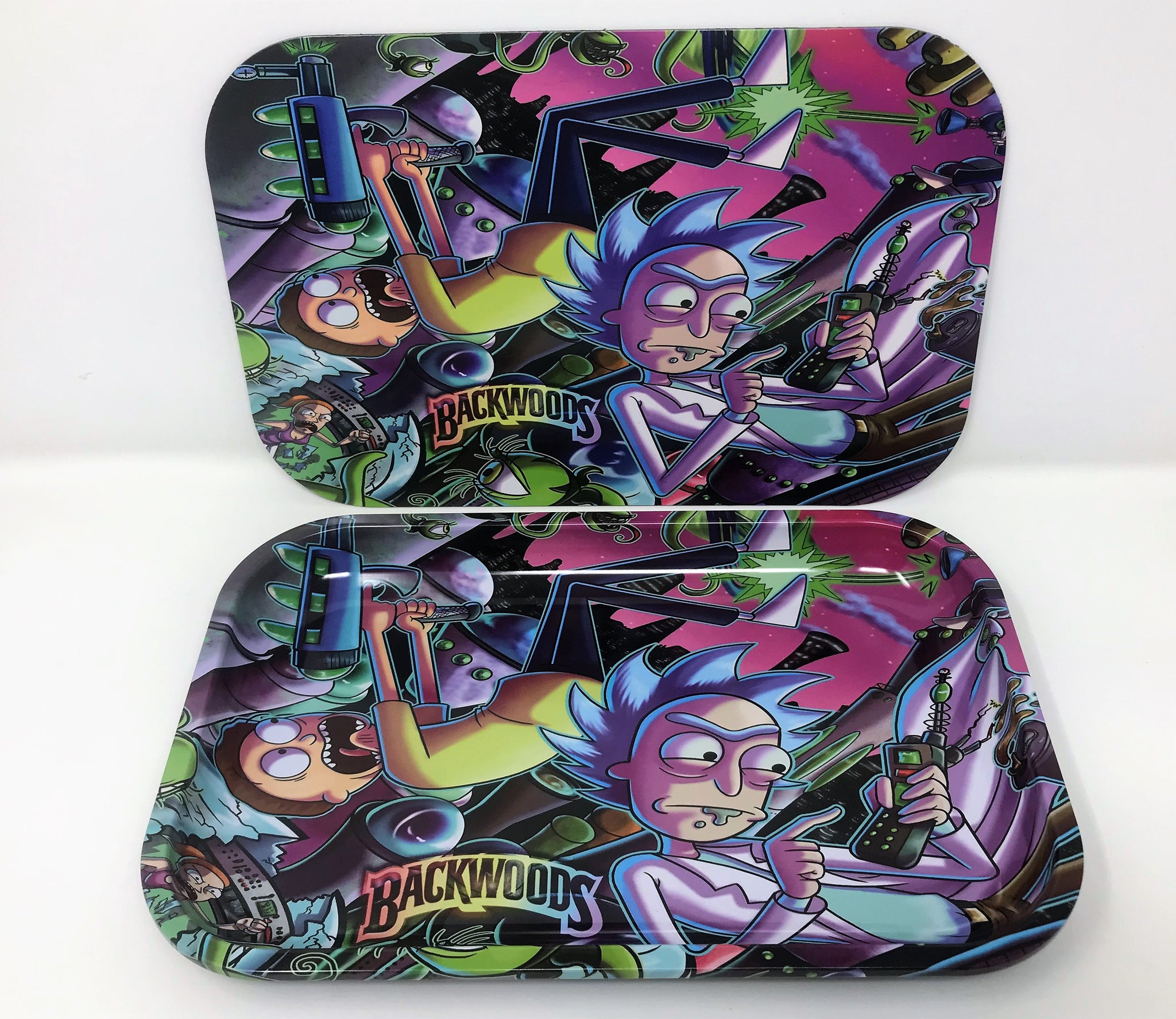 Rick & Morty Couch Party Small Metal Rolling Tray w/ Magnetic Lid -  Slightly Burnt Out