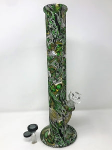 Green Dragon Design 14" Thick Silicone Straight Bong Ice Catcher 2 - Slide Bowls
