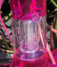 Transparent Pink Glass 8" Beaker Bong Slide on Stem with Bowl Ice Catchers