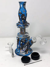 Silicone Double Chamber Water Bong with Honey Straw Quartz Banger Slide Bowl