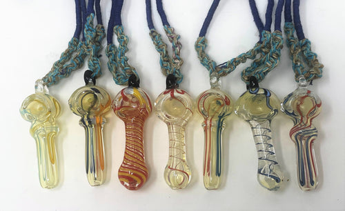 Hemp Necklace with Fumed Glass 3