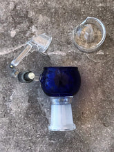 18mm Quartz Female Honey Bucket with Carb Cap -  Blue Bowl