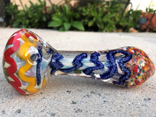 5" THICK Handmade Glass Best Hand Pipe Primary Colors - Volo Smoke and Vape
