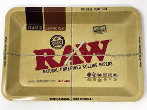 Raw Rolling Papers Tray Mini Metal,3-Packs Organic Papers,Grinder, Wick - Volo Smoke and Vape
