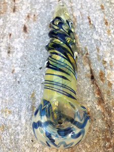 THICK Glass Tobacco Hand Pipe 6" w/Swirl glass handle + FREE Juicy Jay - Volo Smoke and Vape